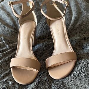Kelly & Katie Nude Ankle Strap Heels